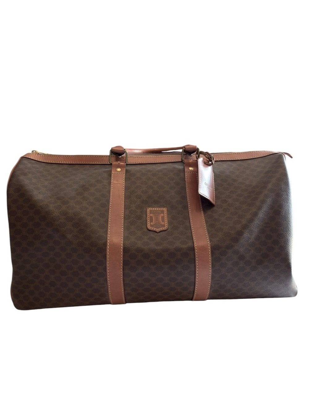 Vintage CELINE Macadam Large Boston Weekender Travel Bag 19”